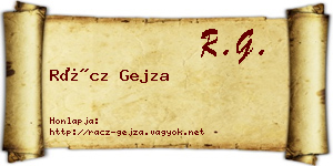Rácz Gejza névjegykártya